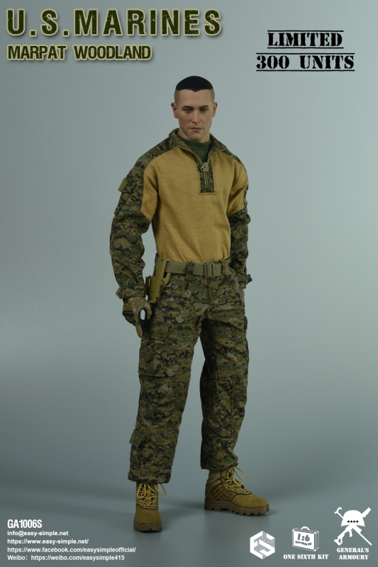 Figurine 1/6 US Marines (Marpat Woodland) - Machinegun.fr